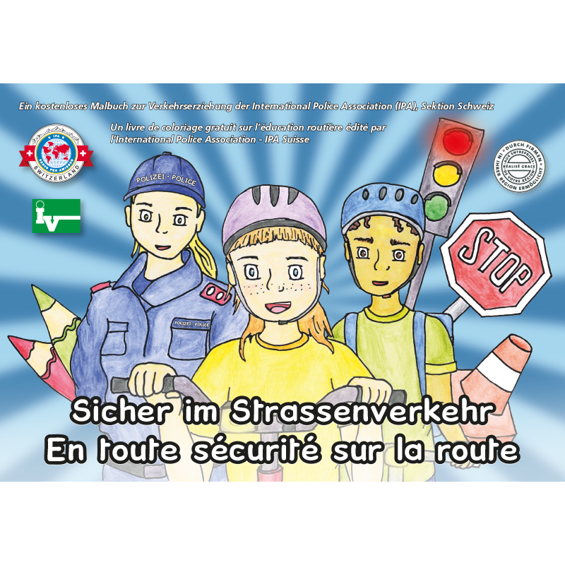 IPA Schweiz Malbuch für Kinder –Sicher im Strassenverkehr – zweisprachig